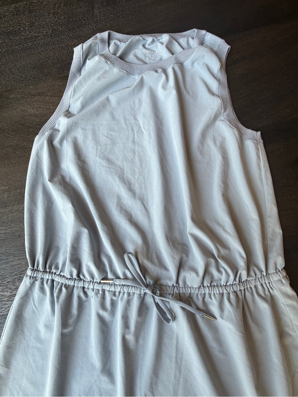 Athleta Light Blue Sleeveless Midi Drawstring Dress - Picture 3 of 4